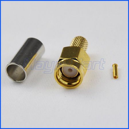 3pcs rp sma male connector crimp for rg58 rg142 rg400 lmr195 cable