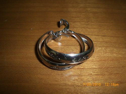 Elegant Vintage L.H.Segal Silvertone Hoop Earrings  