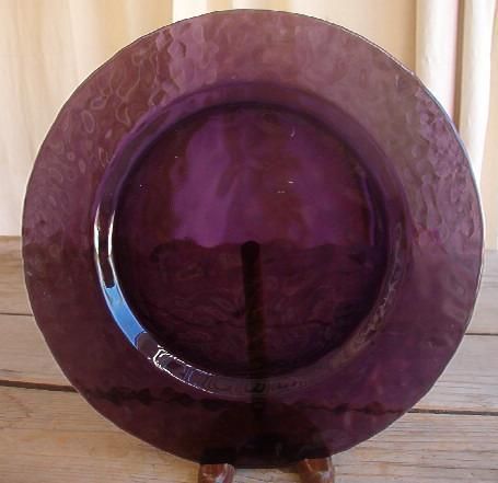 Amethyst Glass Plate Pebble Salad Dessert Purple NICE  