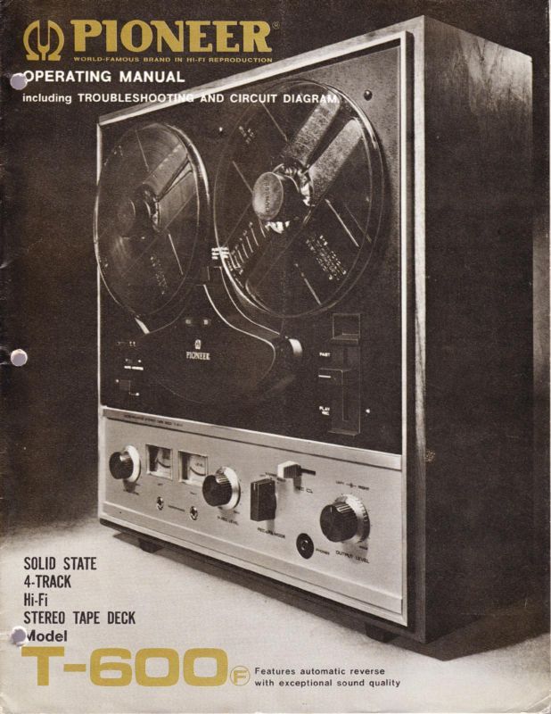 PIONEER T 600 OPERATING MANUAL  