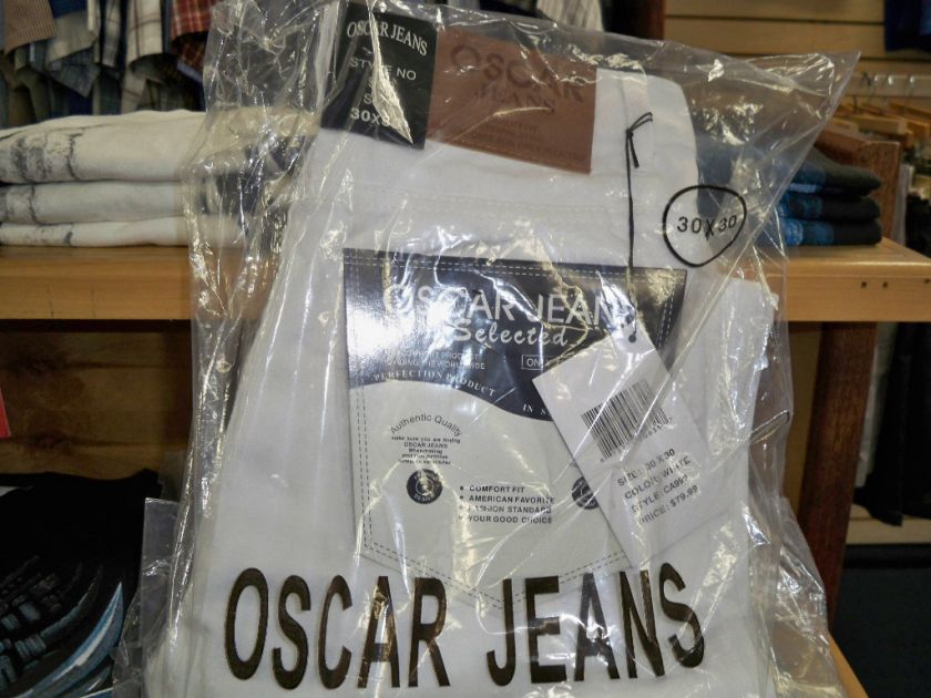 NWT Classic Mens Oscar Designer Jeans Inseam 30 White  