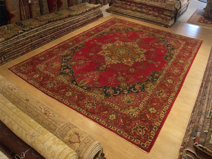   Antique Persian Afshan Tabriz Serapi Wool Rug Beautiful Colors  