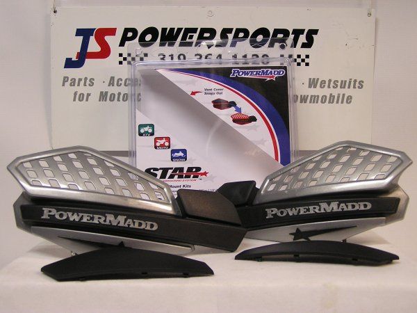 NEW POWERMADD HANDGUARDS MX ATV SNOWMOBILE SILVER BLACK  