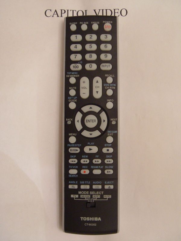 TOSHIBA CT 90302 REMOTE CONTROL #75010932  