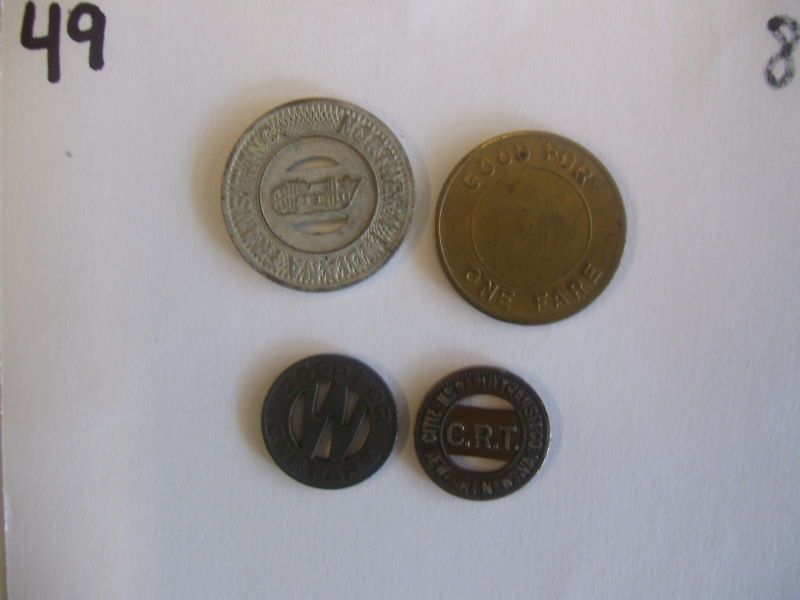 Vintage Transit Tokens Indiana,Kenosha,VA,  