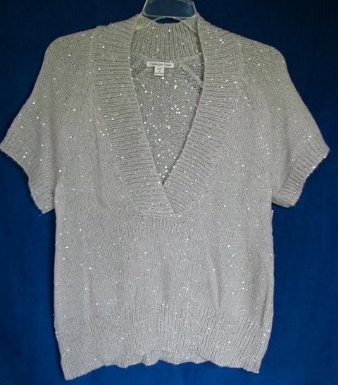 Coldwater Creek Starlight Wool Blend Sequined Sweater  