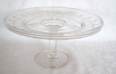 Vintage Pedestal Cake Dish   Textured Pattern Underside  