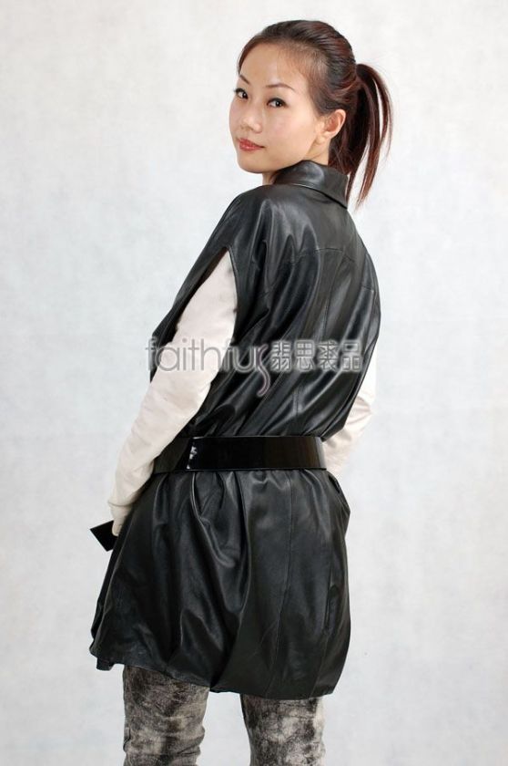 Sleeveless Sheep Skin Leather Coat/Jacket  