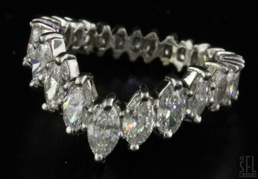 VINTAGE PLATINUM 4.0CT VS1/G DIAMOND TIARA ETERNITY BAND RING  