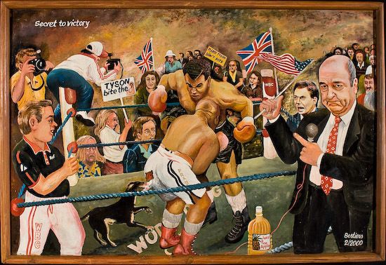 Joseph Bertiers 2000 Painting   Mike Tyson Fight  