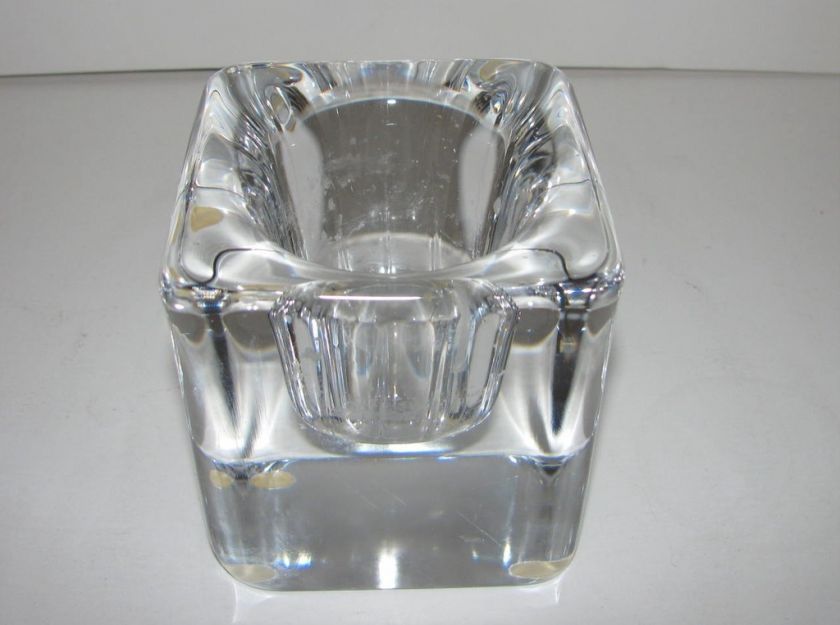 KOSTA CRYSTAL CUBE VOTIVE HOLDER WARFF #62981 SIGNED  