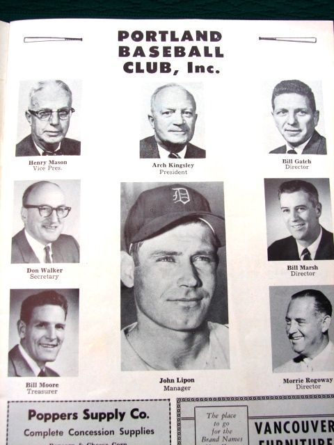 Portland Oregon Beavers 1965 PCL Pacific Coast League Program  