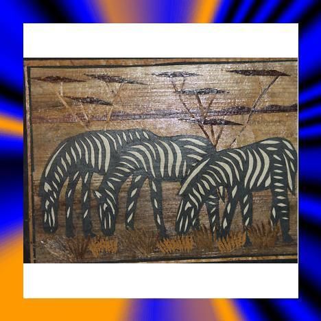 Banana Fiber Art Kenya African Animal Zebra Fair Trade  