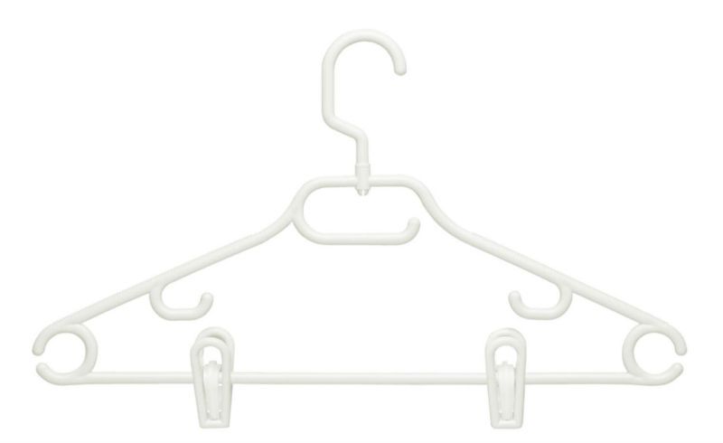 18 Pack White Plastic Swivel Hangers w/clip # HNGT01364  