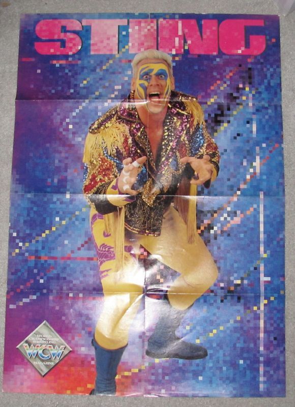 wwe STING & JOHNNY B BADD WCW 2 SIDED POSTER wwf  