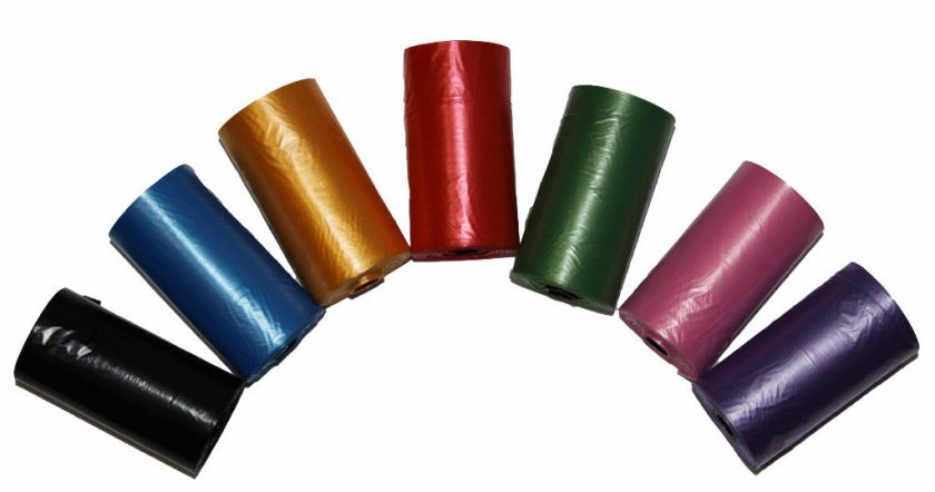 280 DOG PET WASTE POOP BAGS 14 REFILL COLOR ROLLS WITH CORE  