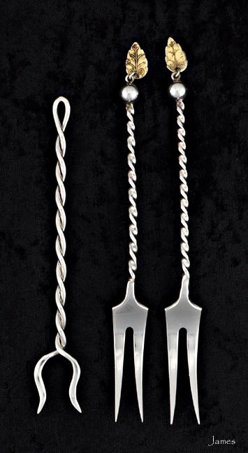 Norwegian 830 Silver Hors Doeuvres Forks Sylvsmidja?  