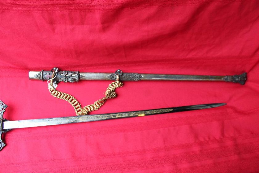 RARE KNIGHTS OF COLUMBUS NAMED PRESIDENTS SWORD