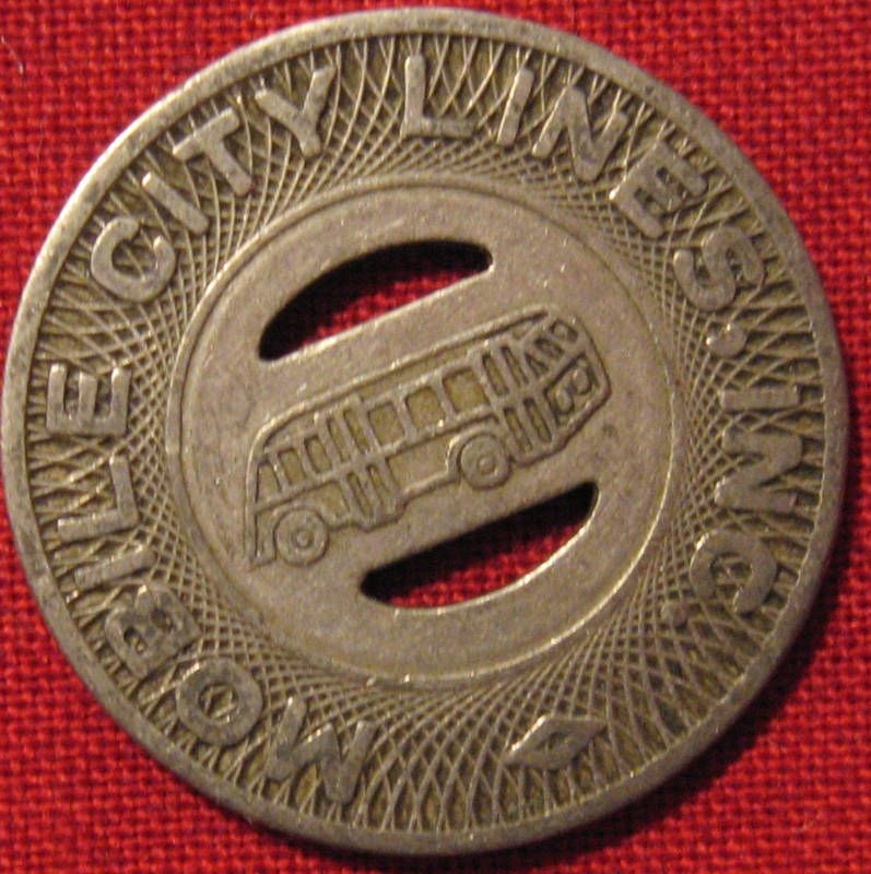 MOBILE ALABAMA CITY LINES TOKEN COIN COLLECTION SALE  