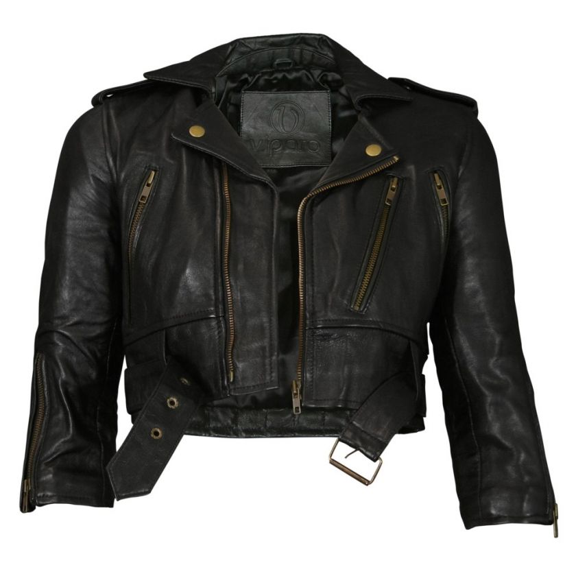 Womens Cropped Biker Jacket