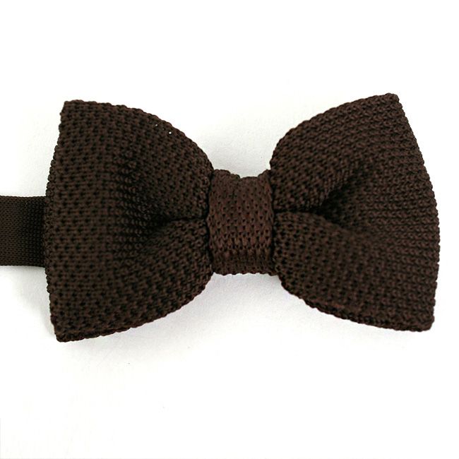   hand made double layered Brown waffle knit Brown Bow Ties  