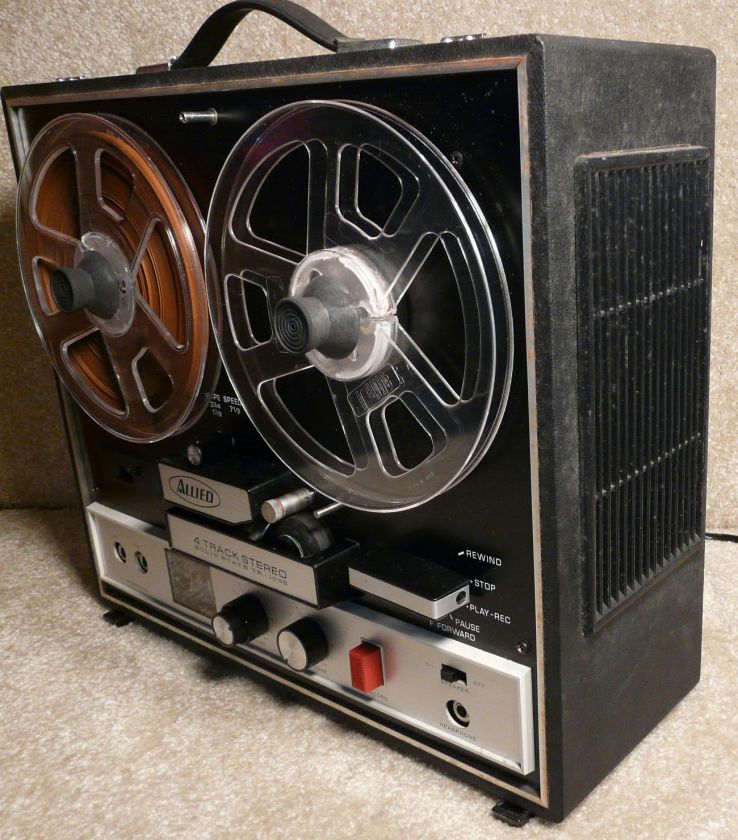 Allied 2 Speed 4 Track Portable Reel to Reel Solid State Tape Recorder 