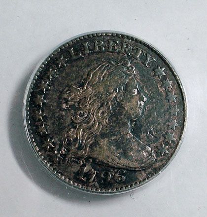 1796 DIME ANACS EF 40 BEAUTIFUL ORIGINAL, OUTSTANDING COIN  