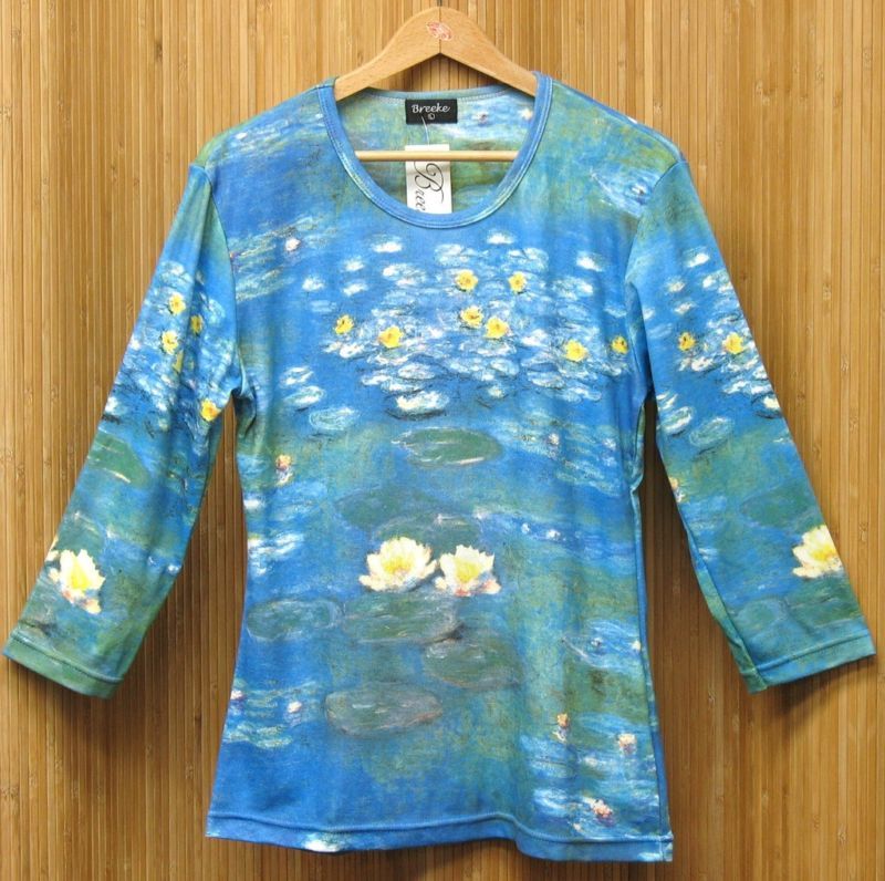 Monet Water Lilies Tee Shirt (Hand Silk Screened)  