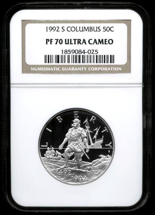 NGC PF70 UC 1992 S COLUMBUS HALF DOLLAR PF 70  