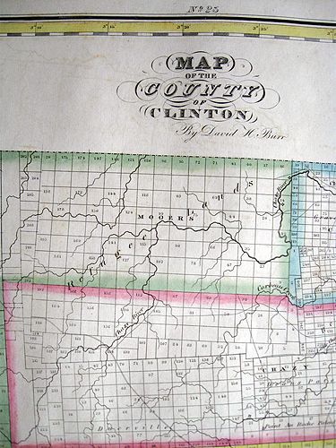 1829 CLINTON Co., NY * DAVID BURR 20x17¾ Orig. RARE  