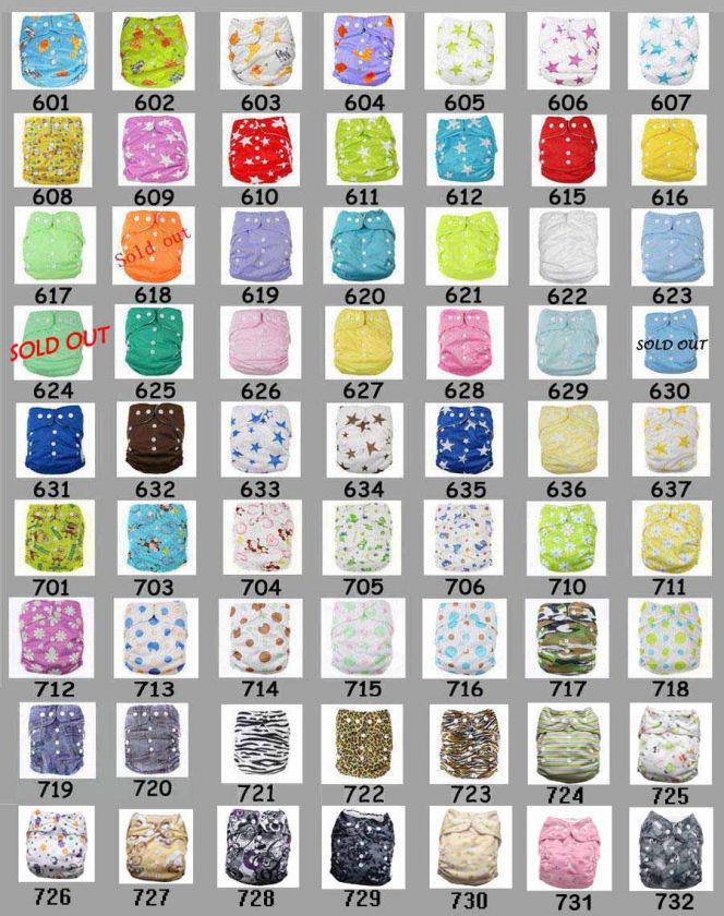 10 U PICK AIO BABY CLOTH NAPPIES DIAPER + 10 INSERTS  