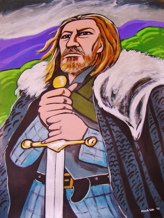 GAME OF THRONES PAINTING lord stark sean bean sword hbo  