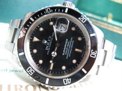 1989 Rolex Submariner Stainless Date Watch Original Box & Papers Ref 