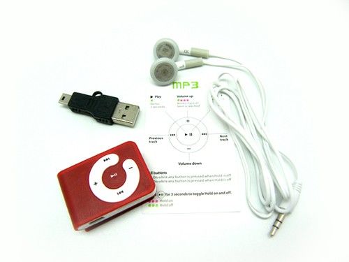 New Clip  Player Support 32GB Micro SD/TF Card Red  