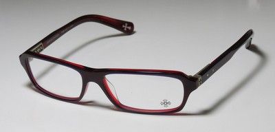 NEW CHROME HEARTS PACKAGE 54 15 141 RED/STERLING SILVER EYEGLASSES 