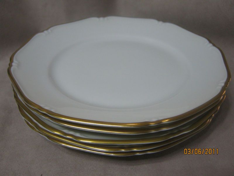 Thomas Bavaria Salad Plates White Gold Trim 1400  