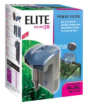 ELITE HUSH 20 GALLON POWER FILTER AQUARIUM FISH TANK  