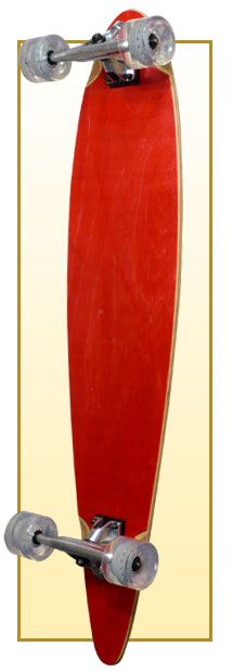 RED Complete Longboard PINTAIL Skateboard 40 X 9  