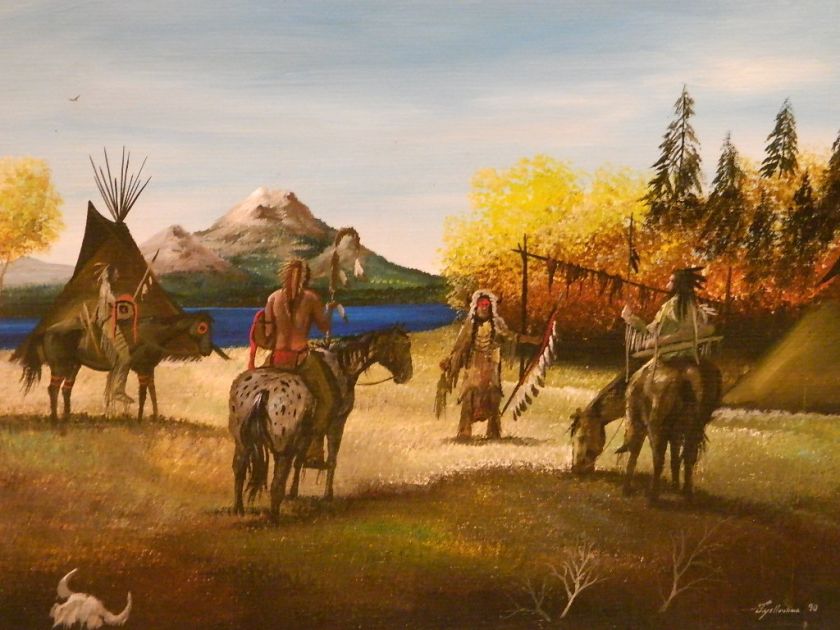 JEFF YELLOWHAIR ORIGINAL PAINTING / NATIVE AMERICAN  