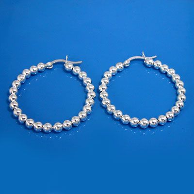 11 gms 925 Sterling Silver Cluster Balls Hoop Earring  