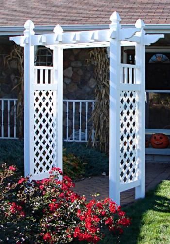 New Arcadian Lawn & Garden Vinyl Wedding Arbor   White  