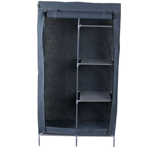   Storage Portable Wardrobe Organizer Closet Rack Silver Armoires  