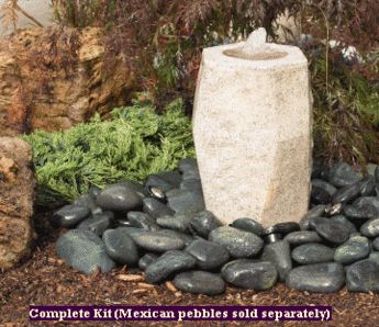 Faux Rock Foaming Water Fountain bubbling feature for deck/patio