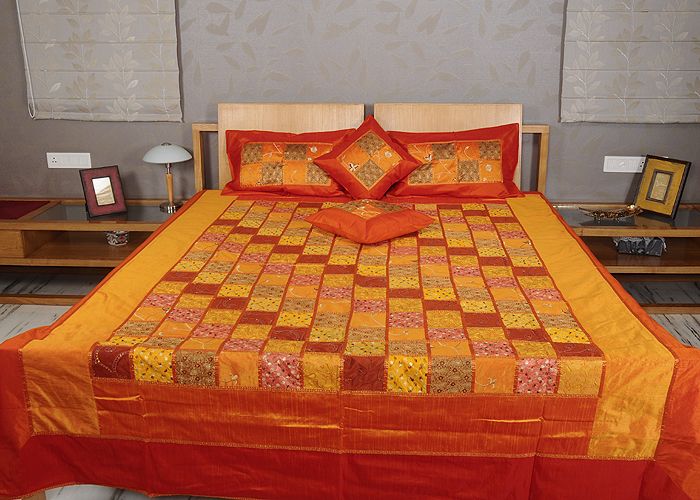 Patchwork Double Bedspread Bedsheet Bedding Vintage  