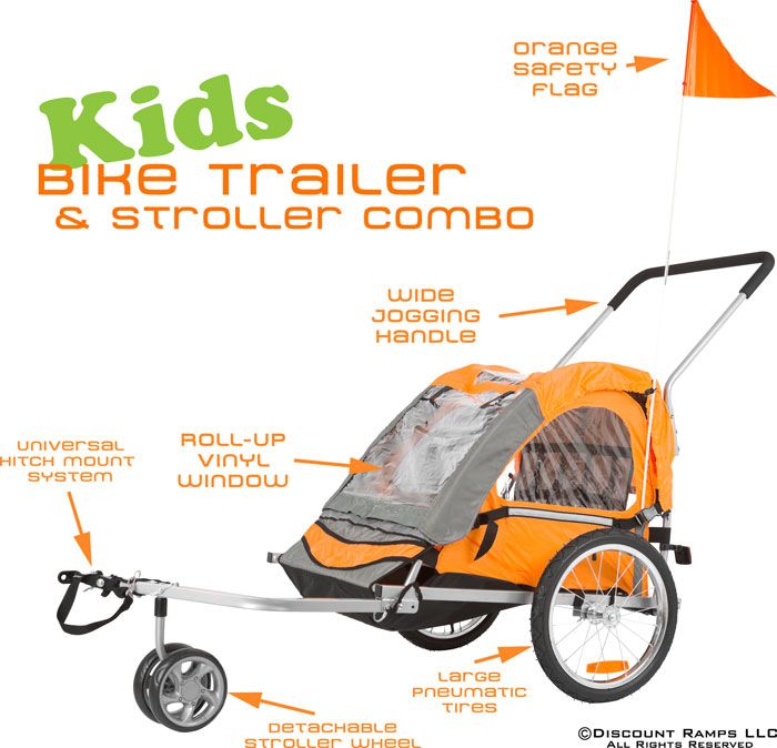  KIDS BIKE TRAILER / BABY CHILDREN TODDLER DUAL BICYCLE (Bike Trailer 