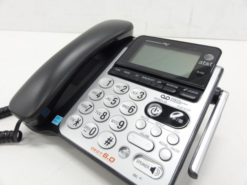 ATT 84100 DECT 6.0 Corded/Cordless Phone, Black/Silver, 1 Base Only 