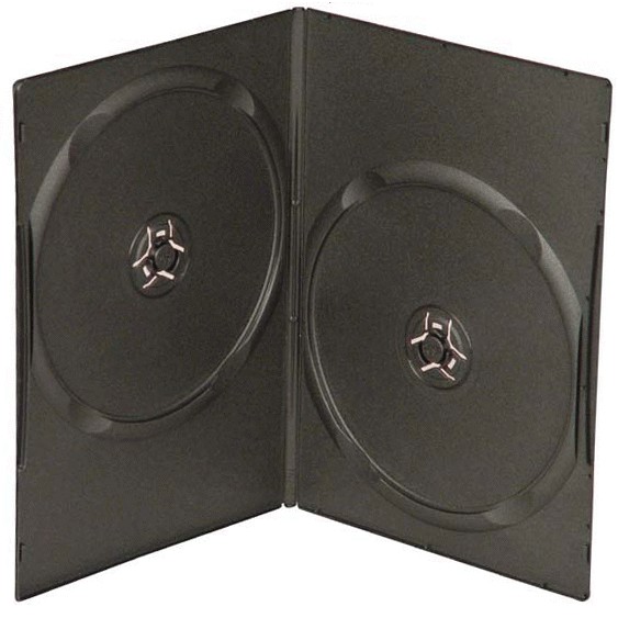 25 Slim Double 7mm CD DVD DVD R Black Movie Case Box  