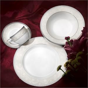 Godinger Platinum Lace 20 Piece Bone China Set  