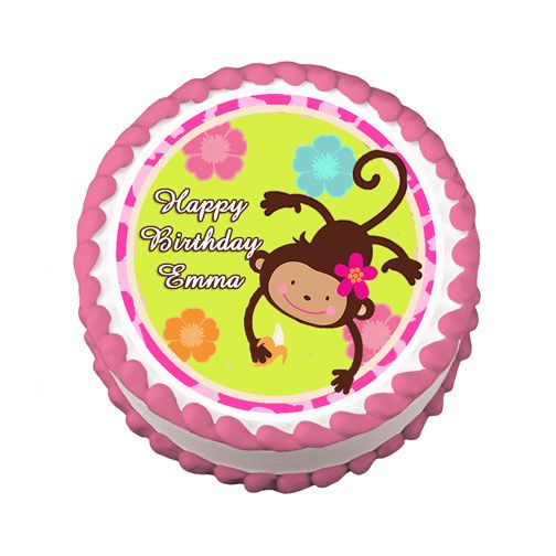 MONKEY LOVE Cake Image Topper Party Decoration Supply  