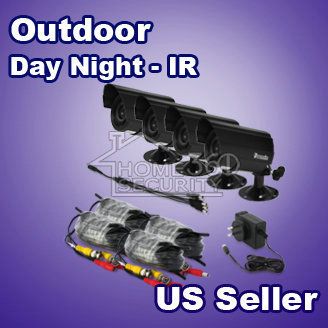 CCTV Weatherproof Color IR Outdoor Security Camera Kit  